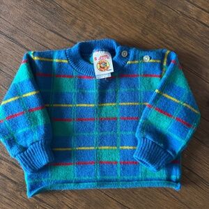 Vintage Disney Winnie the Pooh plaid sweater for toddlers size S (12-18 months)